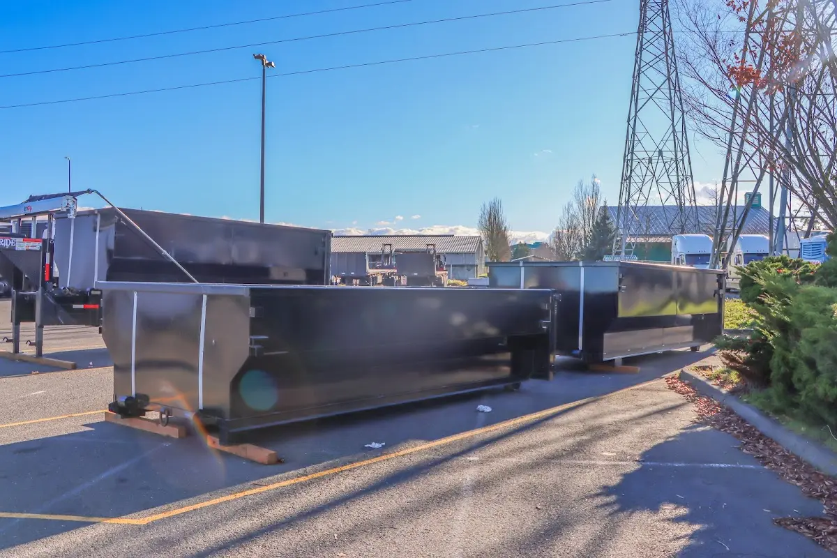 Roll-off dumpster ready for waste disposal at job site for 15 Yard Dumpster Rental in Wheaton